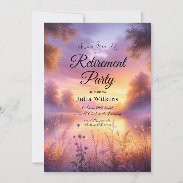 Convites Tranquilo brilho da noite pelo lago (Frente)