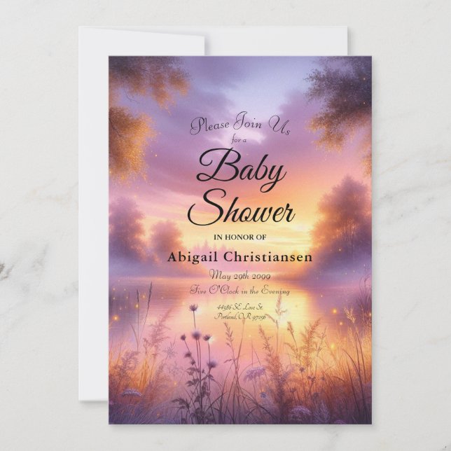 Convites Tranquilo brilho da noite pelo lago (Frente)