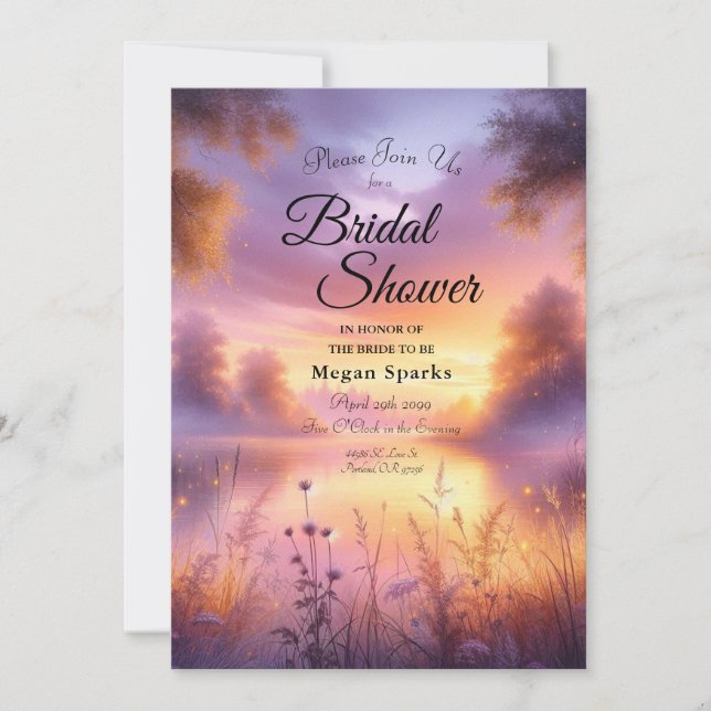 Convites Tranquilo brilho da noite pelo lago (Frente)