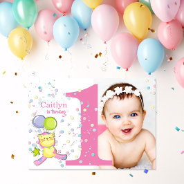 Convites Transformando Um Aniversário De Foto Rosa