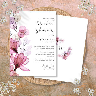 Convites Transparent Dusty Rose Floral Bridal