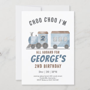 Convites Transporte Veicular Trem ChooChoo Aniversário