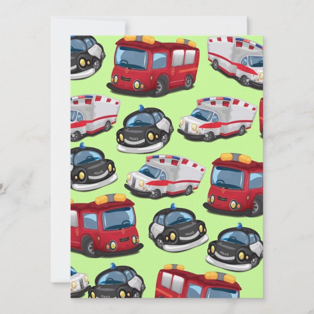 Convites Transportes policiais, ambulatórios e bombeiros (Frente)