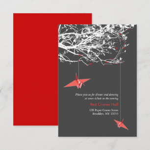 Convites Travando gruas de papel na Recepção de casamento