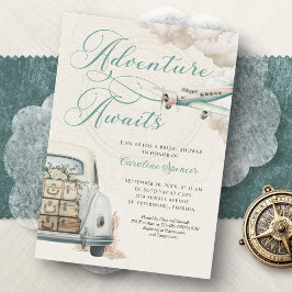 Convites Traveling Adventure Bridal Shower Invitation