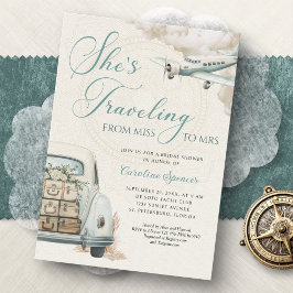 Convites Traveling Adventure Bridal Shower Invitation