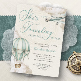 Convites Traveling Adventure Bridal Shower Invitation