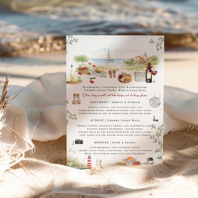 Convites Traverse City Bachelorette Weekend Itinerary  (Criador carregado)