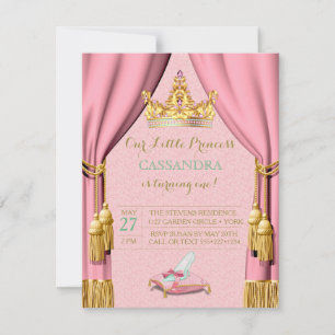Convites Travesseiro de Sapato de Vidro da Princesa Tiara C