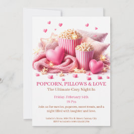 Convites Travesseiros de Pipoca e Amor - Festa de Noite de