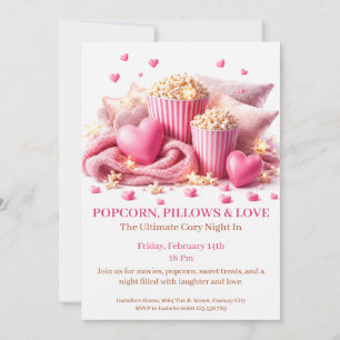 Convites Travesseiros de Pipoca e Amor - Festa de Noite de