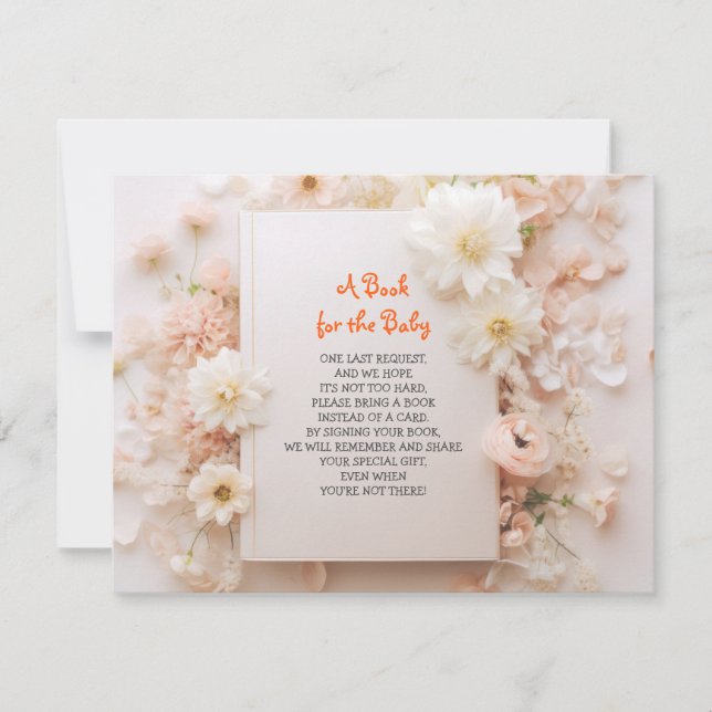 Convites TRAZER UM Chá de fraldas Rosa Pêssego DO LIVRO (Frente)