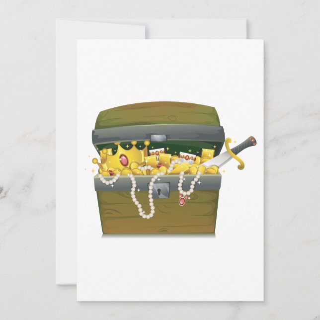 Convites Treasure Chest (Frente)