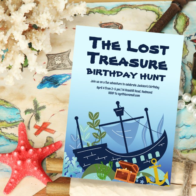 Convites Treasure Hunt Birthday (Criador carregado)