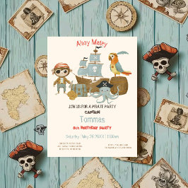 Convites Treasure Hunters Pirate Birthday