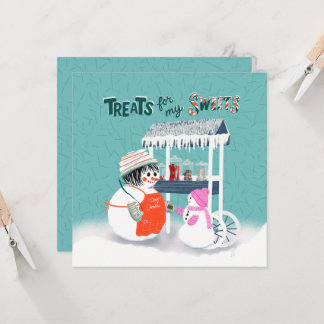 Convites Treats For My Sweets Snowwoman Holiday Card
