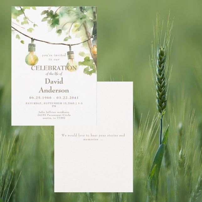 Convites Tree & Lights Celebration of Life Invitation (Criador carregado)