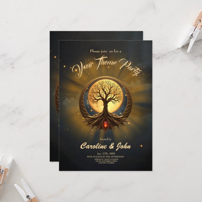 Convites Tree of Life – Moonlit Enlightenment  (Frente/Verso In Situ)