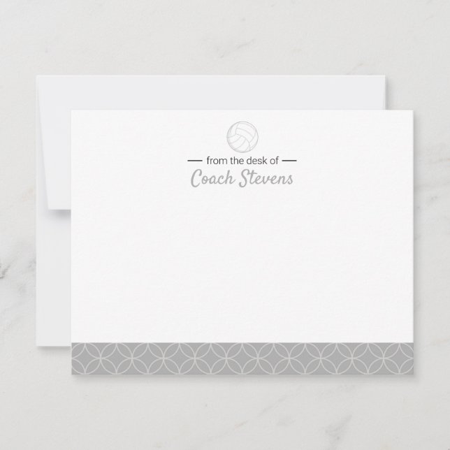 Convites Treinador de Voleibol - Cinza Negra (Frente)