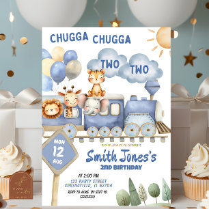 Convites Treinar Todo O segundo aniversário A Bordo Com Fot