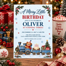 Trem de Natal Menino Aniversário