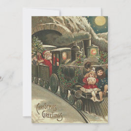 Convites Trem do Papai Noel com Grinalda de Azevinho para C