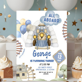 Convites Trem Todos a Bordo Menino Aniversário
