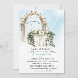 Convites Trenby Na moda Verde Porta da Flor de Casamento