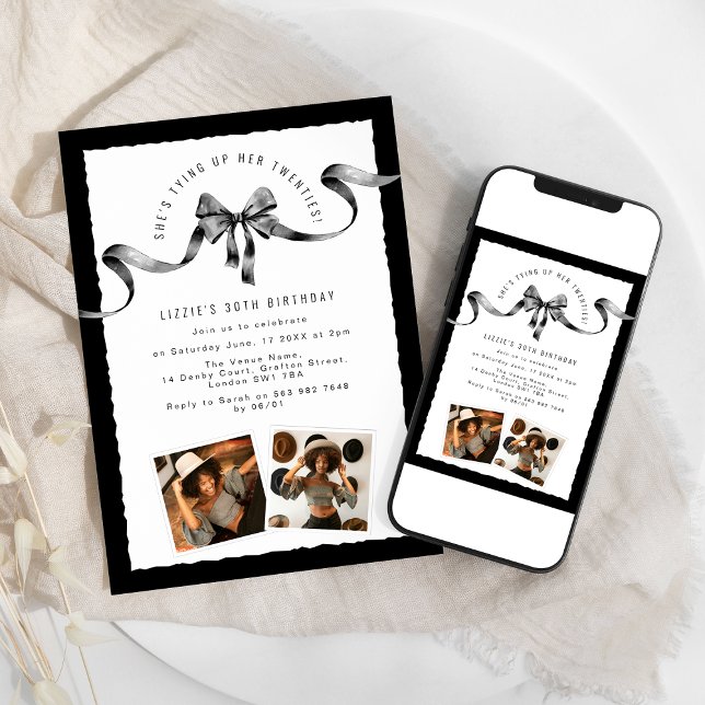 Convites Trendy Amarrando Sua Festa de aniversário Dos Vint (Criador carregado)
