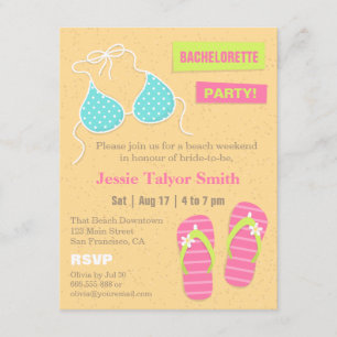 Convites Trendy Bikini Beach Weekend Festa de solteira