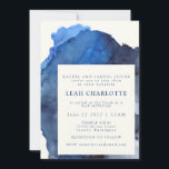 Convites Trendy Blue Abstrato Watercolor Bat Bar Mitzvah<br><div class="desc">Trendy Blue Indigo Abstrato Watercolor Bat Bar Mitzvah Convite</div>