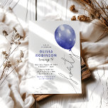 Convites Trendy Blue Balloon aniversário de 40 anos<br><div class="desc">Aceite o 40º capítulo da sua vida com nossos na moda e convites únicos de aniversário. Com a tipografia quic e uma corda de balão 'quarenta' sobre um fundo branco,  nossos convites certamente definem o tom para uma festa de aniversário que será lembrada por anos.</div>