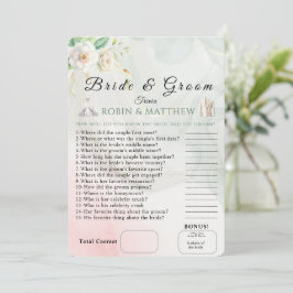 Convites Trendy Bride & Groom Trivia Wedding Game