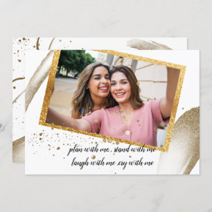 Convites Trendy Calliografia será minha madrinha Invit