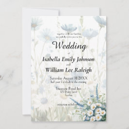 Convites Trendy Daisies e Denim Casamento do País