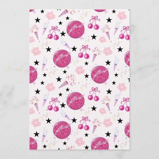 Convites Trendy Disco Celebration Party Seamless Pattern (Frente)