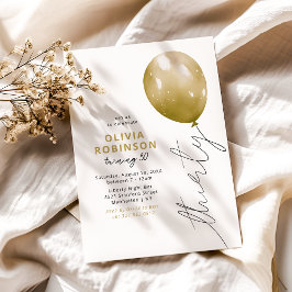 Convites Trendy Dourado Balloon aniversário de 30 anos