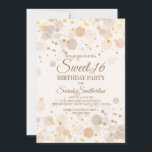 Convites Trendy Dourado Bokeh no Creamy White Sweet 16<br><div class="desc">Trendy gold bokeh em branco cremoso Sweet 16 convite de aniversário</div>