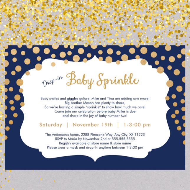 Convites Trendy drop-in baby sprinkle (Criador carregado)