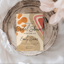 Trendy Earth Tone Shapes Abstrato Chá de panela