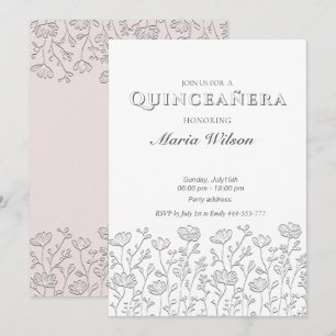 Convites Trendy Emboscada a floral moderna Quinceañera