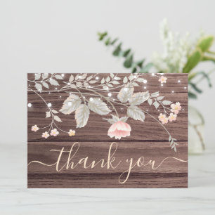 Convites trendy Floral Rustic lança-te obrigado