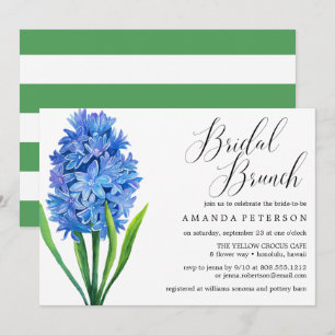 Convites Trendy Flower Blue Hydrangea casamento Bridal Brun