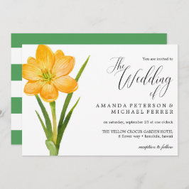 Convites Trendy Flower Yellow Crocus Rustic Casamento