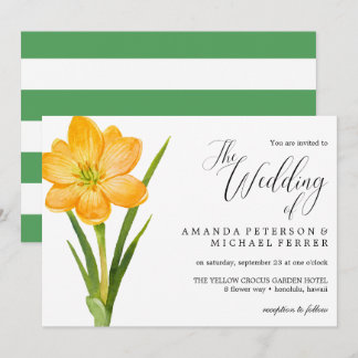 Convites Trendy Flower Yellow Crocus Rustic Casamento