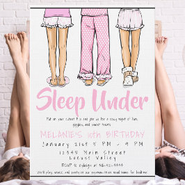 Convites Trendy Girls Tween Pajama Sleep Under | PJ Party 