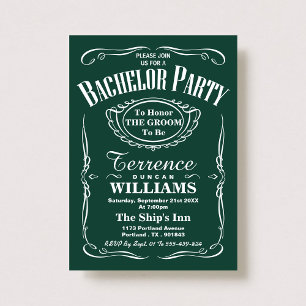 Convites Trendy Green Typografia Bachelor Party