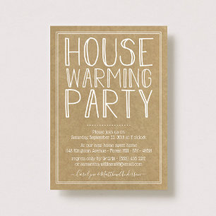 Convites Trendy Kraft Typografia Partido do Aquecimento Dom