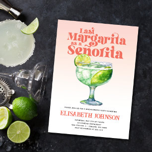 Convites Trendy Last Margarita como senhorita Bachelorette