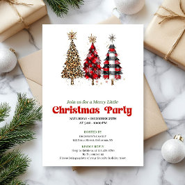 Convites Trendy leopard and buffalo Christmas tree invite